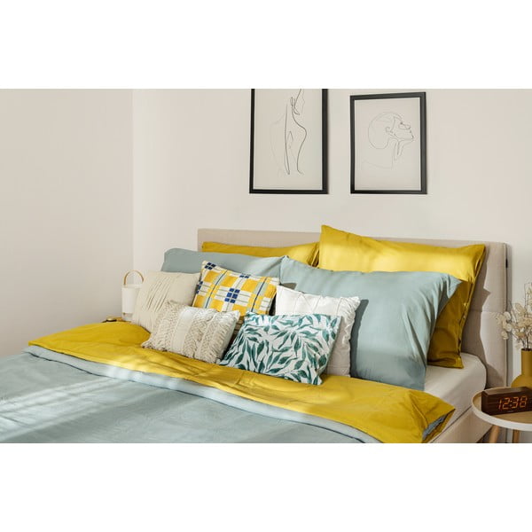 Bézs kárpitozott franciaágy ágyráccsal 180x200 cm Elyna – Bobochic Paris-image-4