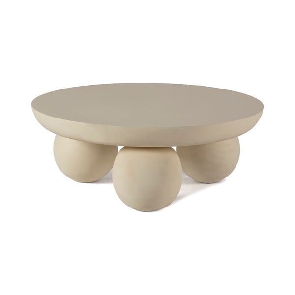 Bézs mangófa kerek dohányzóasztal ø 90 cm Ailen – MOME-image-2