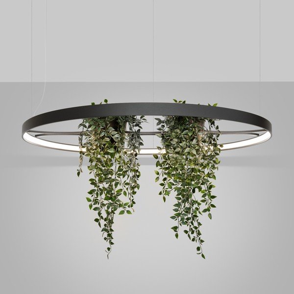 Fekete alumínium LED függőlámpa ø 110 cm RIO – Thoro-image-1