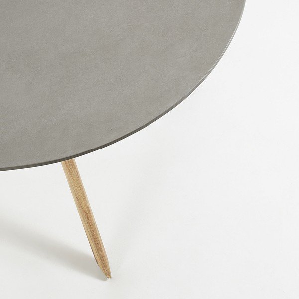 Glow étkezőasztal világosszürke asztallappal, ⌀ 120 cm - Kave Home-image-1