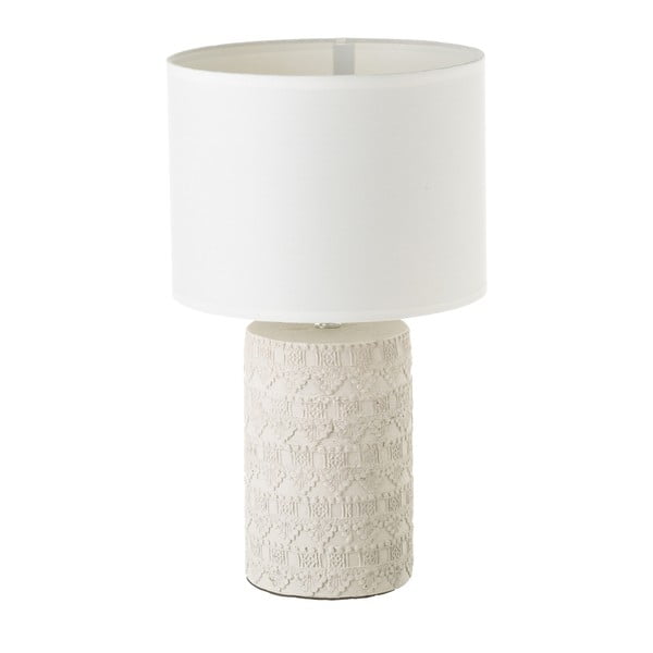 Fehér-bézs asztali lámpa textil búrával (magasság 41 cm) – Casa Selección