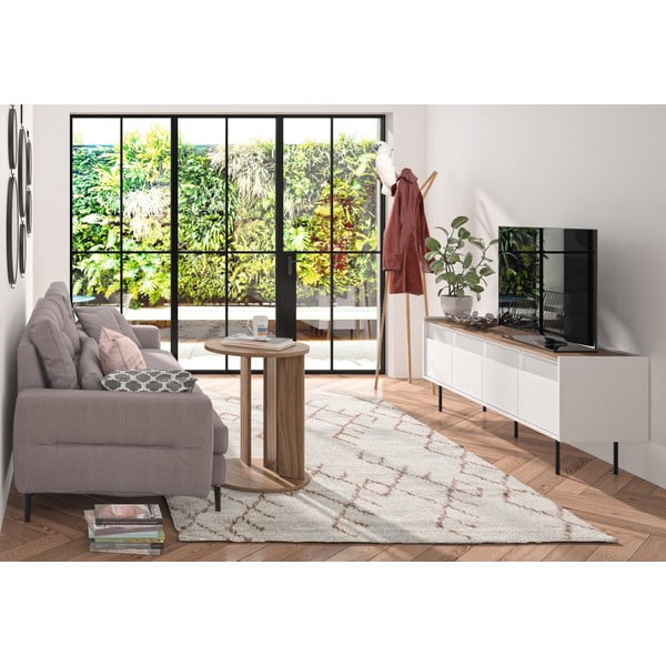 Kerek dohányzóasztal diófa dekoros asztallappal ø 50 cm Nora - TemaHome-image-4