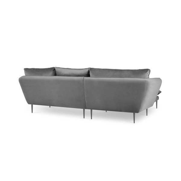 Acacia világosszürke bársony sarokkanapé, bal oldalas - Mazzini Sofas-image-4