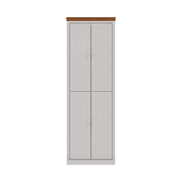 Fehér-borostyán színű borovi fenyő szekrény 74x223x37 cm Anita – Støraa