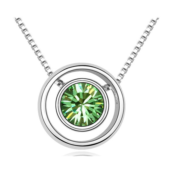 Perfection Mint nyaklánc zöld Swarovski kristállyal és fehérarannyal - Swarovski Elements Crystals