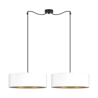 Tres S fehér kétágú függőlámpa aranyszínű részletekkel, ⌀ 45 cm - Sotto Luce