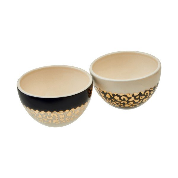 Krémszínű-aranyszínű agyagkerámia tálka szett 2 db-os 180 ml London – Premier Housewares-image-4