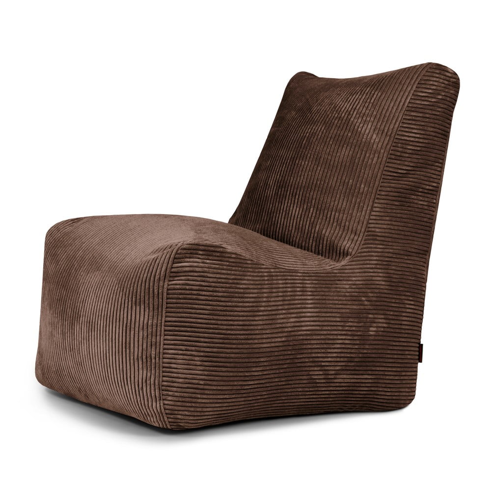 Sötétbarna kordbársony babzsákfotel Seat Lounge  SLOWDOWN