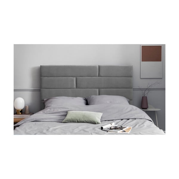 Világosszürke kárpitozott ágytámla 160x120 cm NY - Cosmopolitan Design-image-3