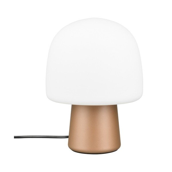 Fehér-bronzszínű asztali lámpa üveg búrával (magasság 27 cm) Steen – Trio