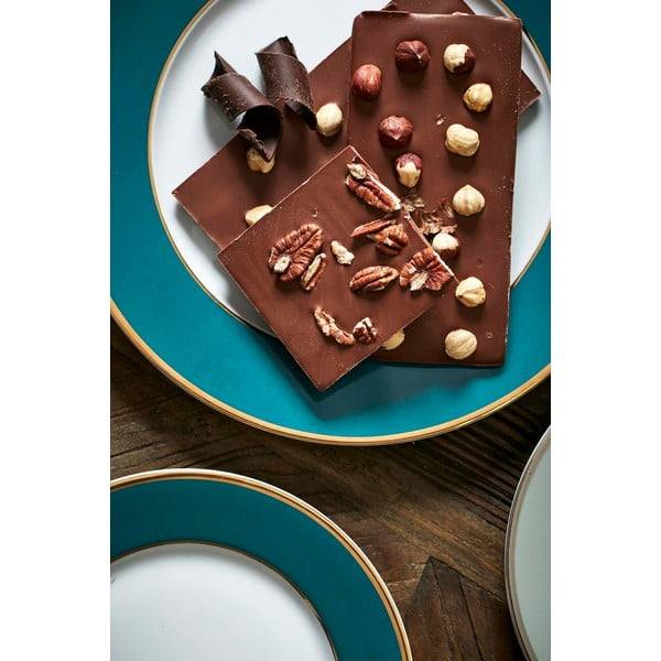 Petróleumkék porcelán desszertes tányér ø 20,5 cm Ginger – Côté Table-image-2