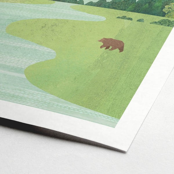 Poszter 30x40 cm Bear in the Meadow - Travelposter-image-1