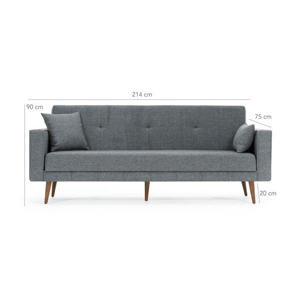 Ivonne szürke kinyitható kanapé - Balcab Home-image-1