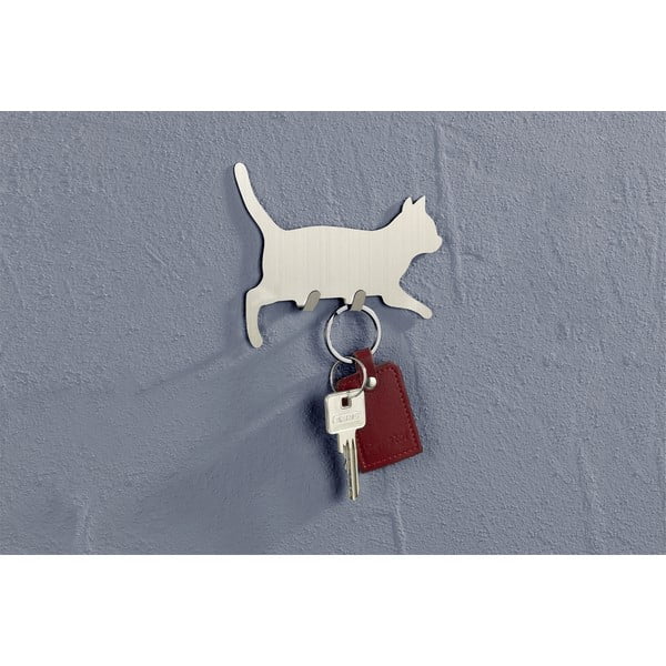 Öntapadós rozsdamentes acél akasztó szett 2 db-os Cat – Maximex-image-1