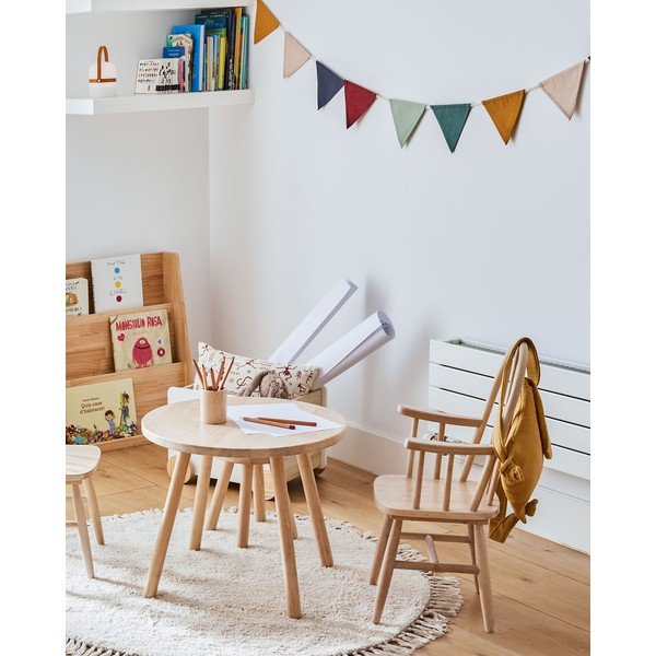 Krémszínű pamut gyerek szőnyeg ø100 cm Orwen – Kave Home-image-2