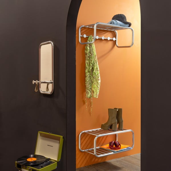 Ezüstszínű fém fogas panel 35x60x11 cm Retro – Spinder Design-image-1