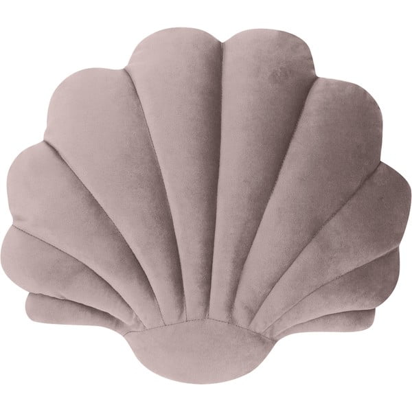Shell rózsaszín bársony díszpárna, 28 x 30 cm - Westwing Collection