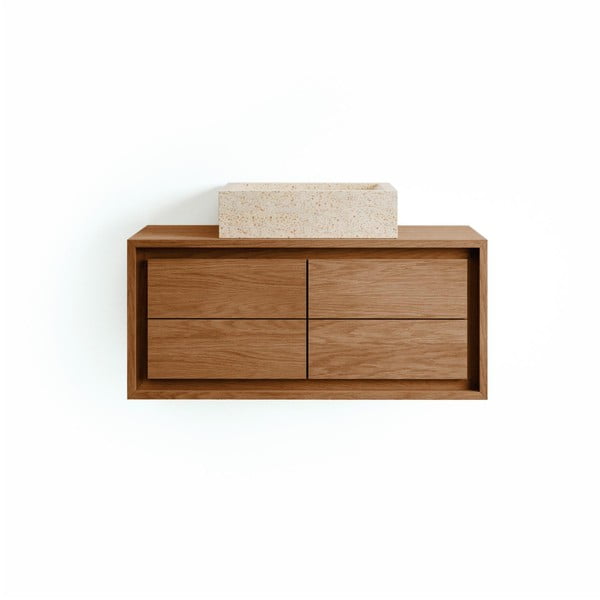 Barna teakfa fali mosdó alatti szekrény 90x40 cm Kenta – Kave Home-image-4