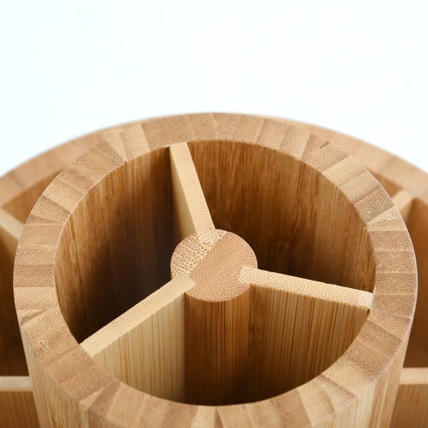 Natúr színű forgó  bambusz fürdőszobai rendszerező kozmetikumokhoz Isalys – MSV-image-4