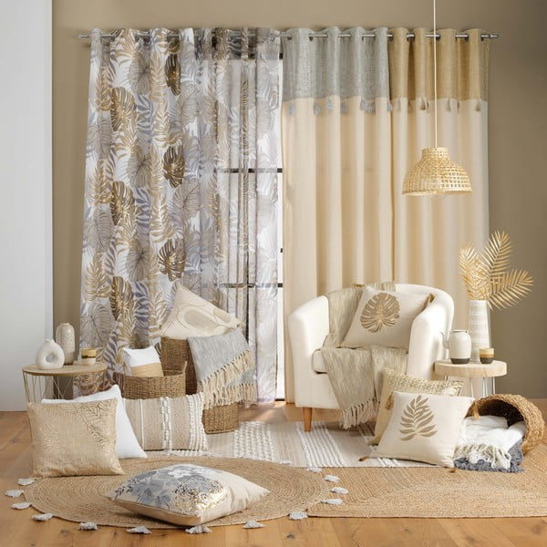 Szürke-aranyszínű függöny 140x260 cm Mogador – douceur d'intérieur-image-3