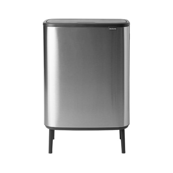 Matt ezüstszínű acél érintésre nyíló szelektív szemetes 60 l Bo Touch Bin Hi – Brabantia-image-3