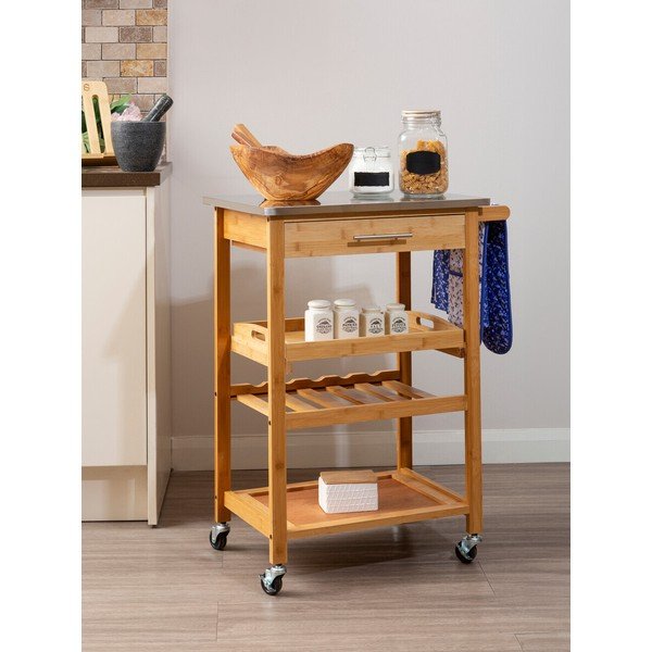 Bambusz gurulós zsúrkocsi 41x58 cm Harlow – Premier Housewares-image-3