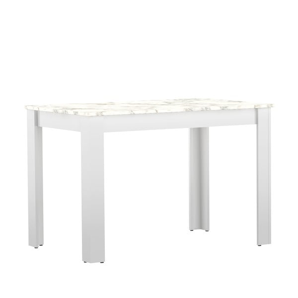Fehér étkezőasztal márvány dekoros asztallappal 110x70 cm Nice - TemaHome -image-3