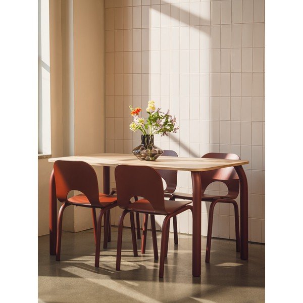 Étkezőasztal tölgyfa dekoros asztallappal 80x140 cm Meko – noo.ma-image-1