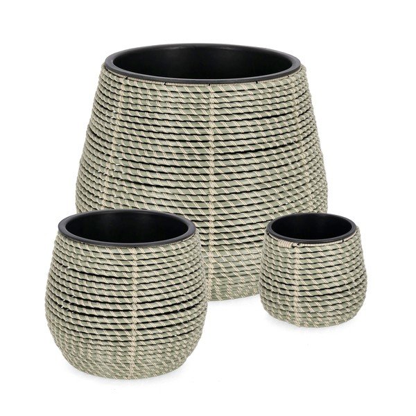 Műanyag-műrattan virágcserép készlet 3 db-os ø 45 cm Thanh – Bizzotto