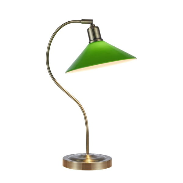 Zöld-sárgaréz színű asztali lámpa üveg búrával (magasság 49 cm) Vela – Markslöjd