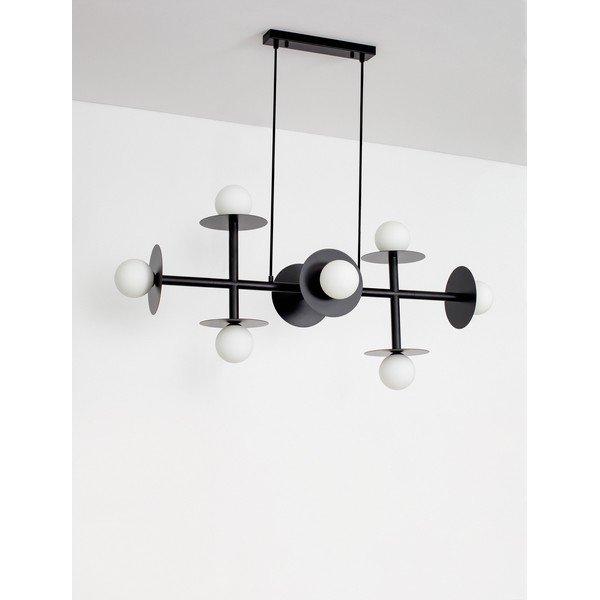 Fehér-fekete fém függőlámpa üveg búrával Pielo – Nova Luce-image-3