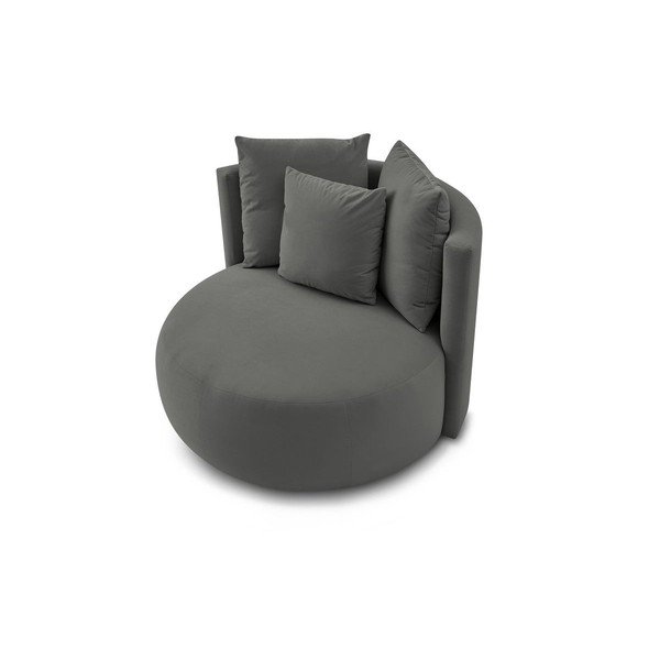 Világosszürke bársony fotel Cesar – Bobochic Paris-image-4