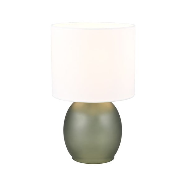 Fehér-zöld asztali lámpa textil búrával (magasság 29 cm) Vela – Trio-image-2