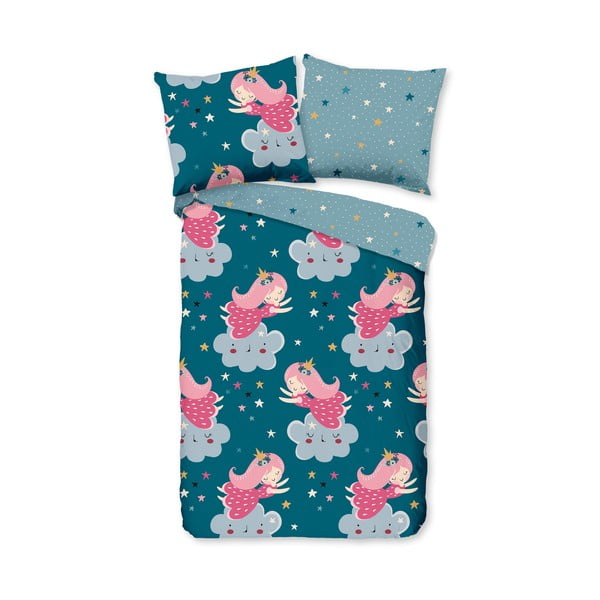 Petróleum színű pamut gyerek ágyneműhuzat babaágyhoz 120x150 cm Princesse – Good Morning