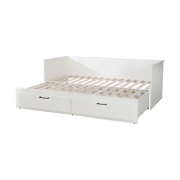 Fehér gyerekágy kihúzható pótággyal és tárolóhellyel 90/180x200 cm Sylt – Roba-image-2