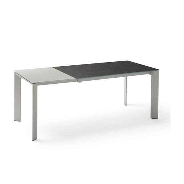 Lisa szürke-fekete meghosszabbítható étkezőasztal, hossza 140/200 cm - sømcasa