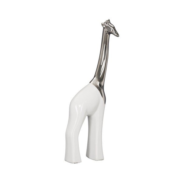 Giraffa fehér kerámia dekorációs szobrocska, magassága 35 cm - Mauro Ferretti-image-4