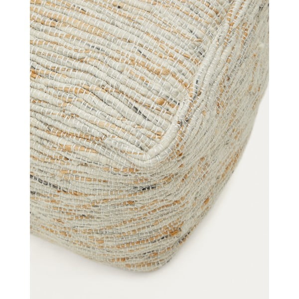 Bézs gyapjú puff Selise – Kave Home-image-1