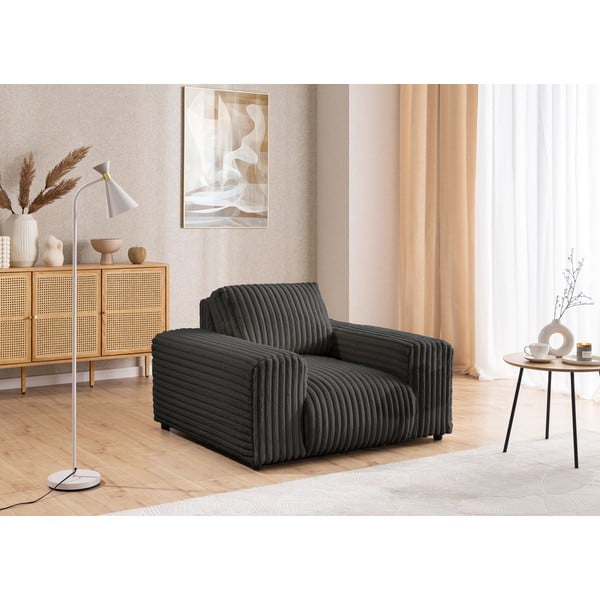 Sötétszürke kordbársony fotel Justin – Ropez-image-4