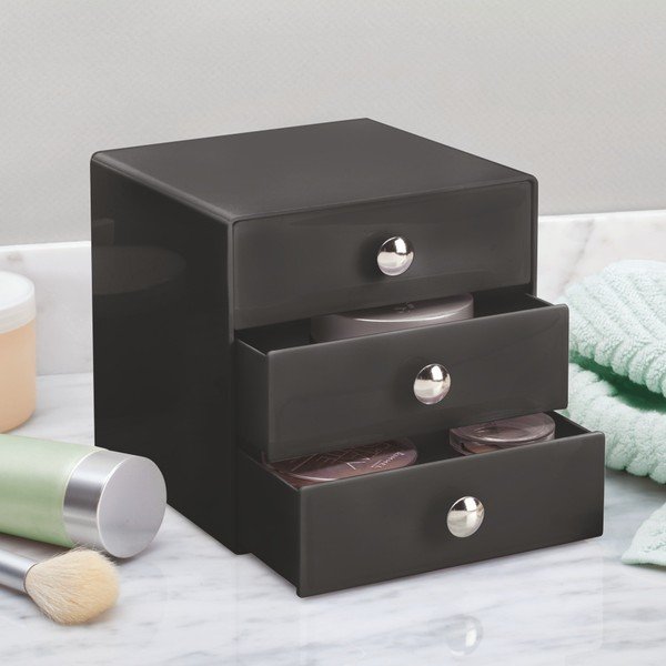 Drawer fekete rendszerező doboz, 3 fiókkal - InterDesign-image-1