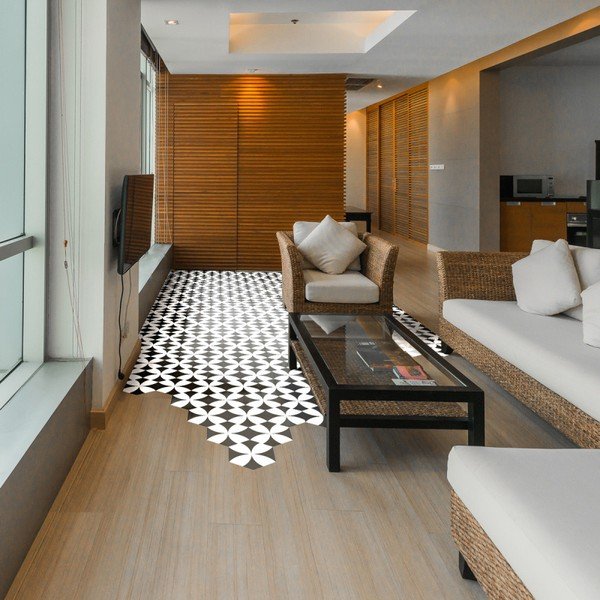 Floor Stickers Hexagons Bernardo 10 db-os padlómatrica szett, 40 x 90 cm - Ambiance-image-1