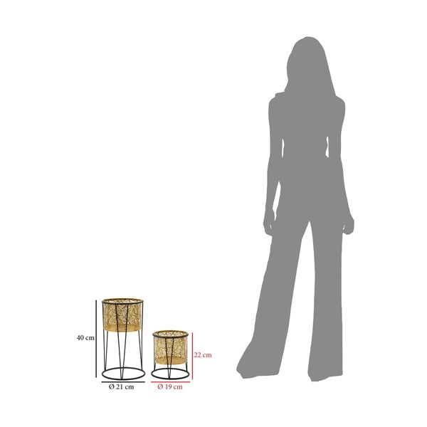 Leavy 2 db-os aranyszínű virágtartó állvány szett, magasság 40 cm - Mauro Ferretti-image-2