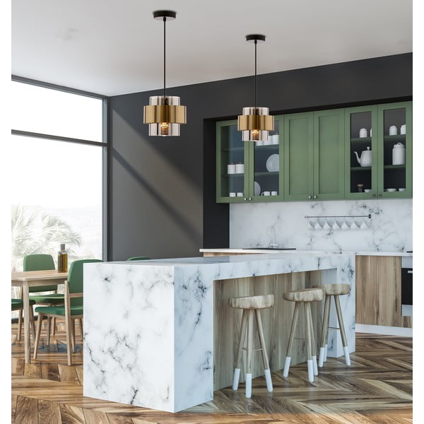 Fekete függőlámpa üveg búrával ø 18 cm Spiega – Candellux Lighting-image-1