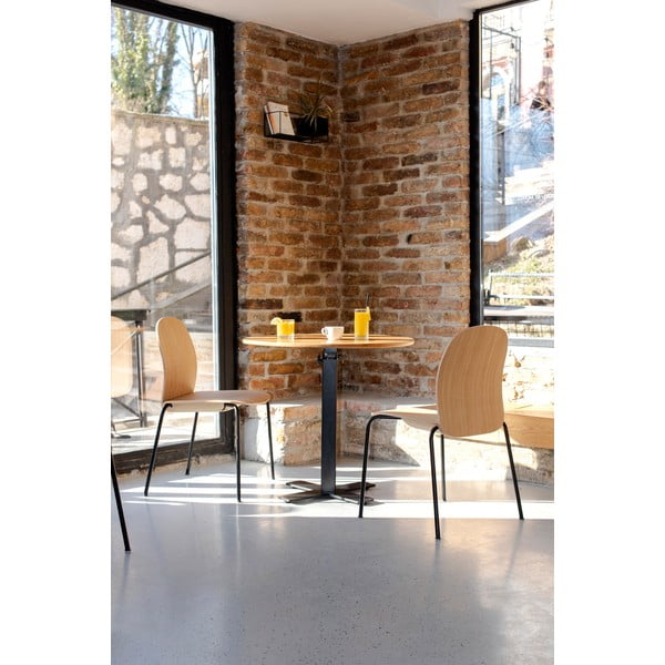 Natúr színű rakásolható étkezőszék szett 2 db-os tölgyfa dekorral Book – Gazzda-image-2