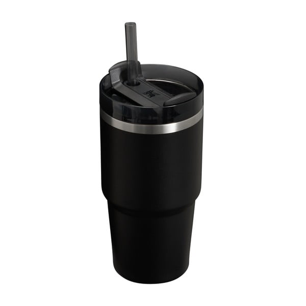 Fekete rozsdamentes acél termosz szívószállal 600 ml Quencher H2.0 FlowState Tumbler Black – Stanley-image-1