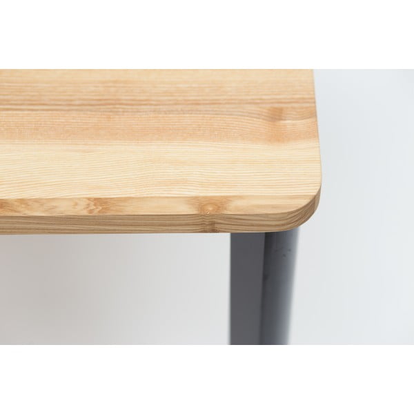 TRIVENTI fekete étkezőasztal lekerekített lábakkal, 120 x 80 cm - Ragaba-image-1