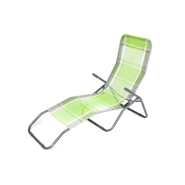 Zöld fém összecsukható kerti napozóágy – Happy Green