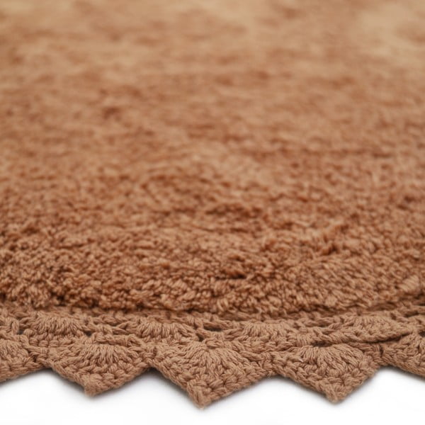 Téglavörös mosható kézi szövésű pamut kerek szőnyeg ø 110 cm Perla Toffee – Nattiot-image-4