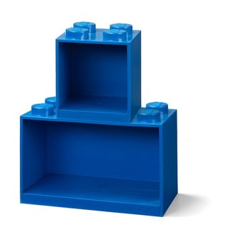 Brick 2 db-os gyerek kék fali polc szett - LEGO®