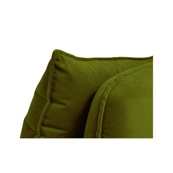 Lento zöld bársony heverő fekete lábakkal, jobb oldali - Kooko Home-image-3